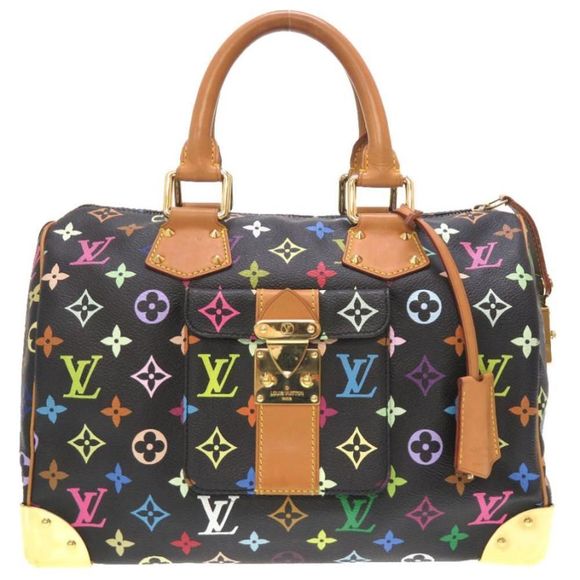 Louis Vuitton Monogram Multicolor Speedy 30 Noir Handbag Bag Black LV - Picture 1 of 9